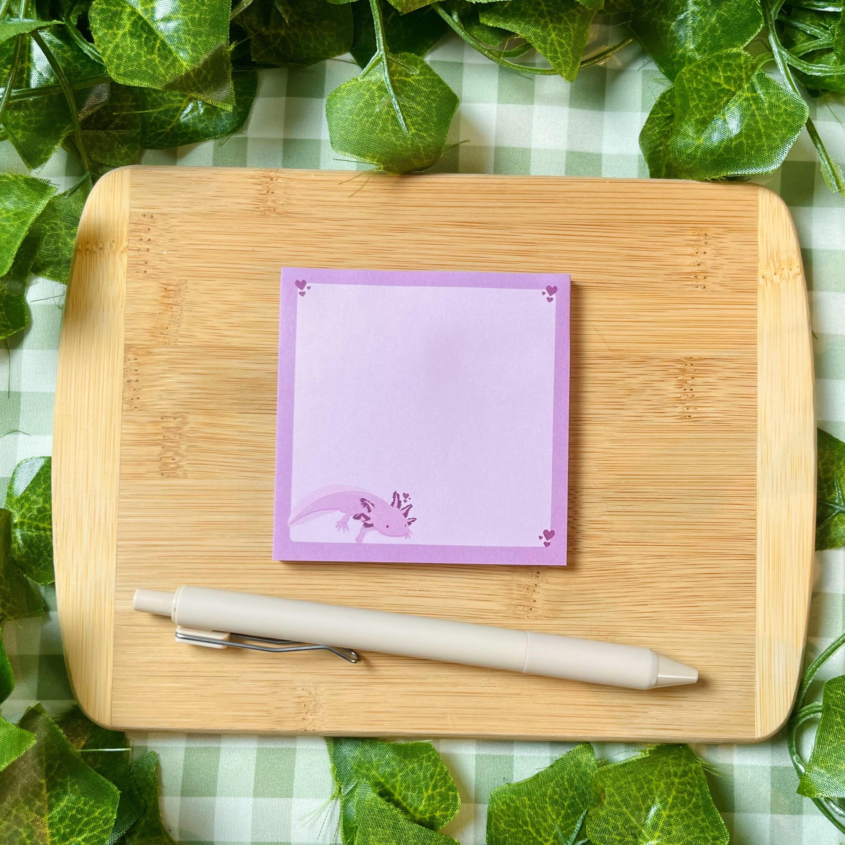 Axolotl Sticky Notes - 50 Pages | Animal Lover | Stationary | Cute ...