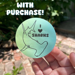 Sharks Sticker Sheet | Glossy | Epaulette, Hammerhead, Bamboo, Reef, Great White | Vibrant | Unique Cute | Blue, Bubbles | Animal Lover Gift image 4