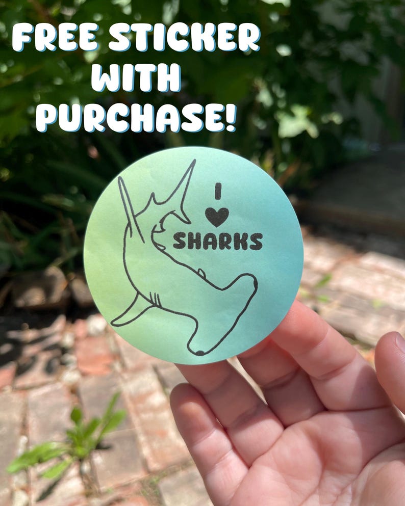 Sharks Sticker Sheet | Glossy | Epaulette, Hammerhead, Bamboo, Reef, Great White | Vibrant | Unique Cute | Blue, Bubbles | Animal Lover Gift image 4