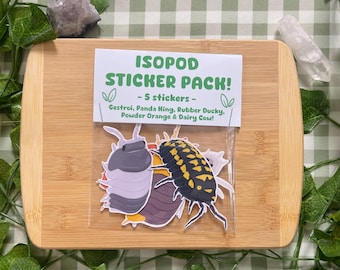 Isopod Sticker Pack - Glossy, Colorful, Bug Lover Gift