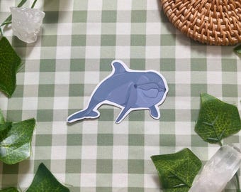 Glossy Dolphin Sticker | Handmade, Water Resistant Decal