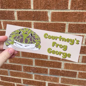 Custom Frog Enclosure Sticker - Glossy | PacMan Frog | Complete Customizable Tank | Name Tag | Vibrant, Colorful | Fun, Homemade Cute