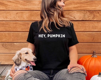 Hej pumpa Halloween T-shirt | Hösttröja för kvinnor | Rolig Halloween T-shirt