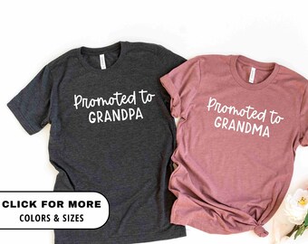 Promoted to Grandma Shirt, Promoted to Grandpa Shirt, Grandma Shirt, Pregnancy Reveal, Baby Announcement, Grandma To Be, Grandparents To Be