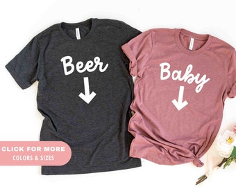 Pregnancy Announcement Shirt | Baby Belly Shirt | Beer Belly Shirt | Pregnancy Reveal Shirts | Matching Shirts | Mommy to Be | Couple Shirts