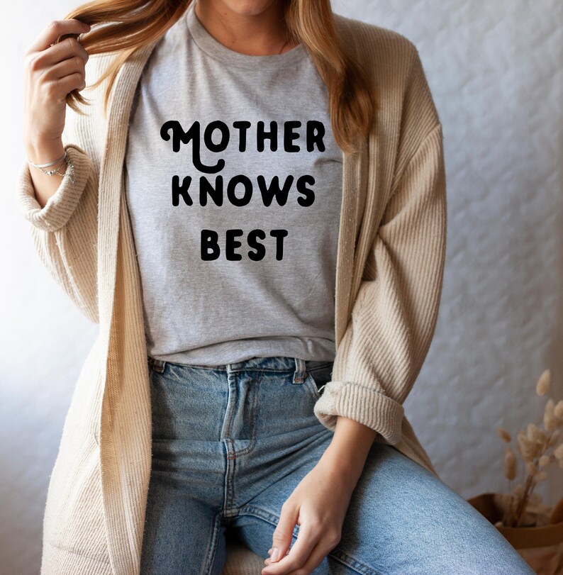 Mother Knows Best T-Shirt Graphic Tee Mama T-shirt Unisex Fit Long Length Tee Women's T-shirt Mama Bear Mother's Day Gift image 2