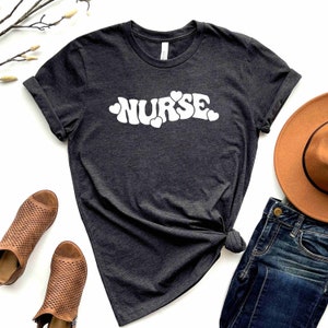 Nurse Valentine's Day T-Shirt Retro Nurse Valentine Shirt RN Valentine Shirt Nursing is My Heart Nurse Heart Shirt image 3