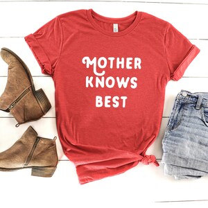 Mother Knows Best T-Shirt Graphic Tee Mama T-shirt Unisex Fit Long Length Tee Women's T-shirt Mama Bear Mother's Day Gift image 4