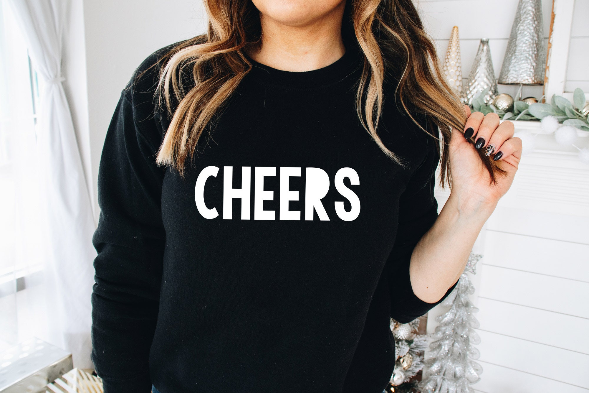 Cheers Christmas Sweatshirt Holiday 