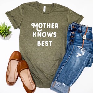 Mother Knows Best T-Shirt Graphic Tee Mama T-shirt Unisex Fit Long Length Tee Women's T-shirt Mama Bear Mother's Day Gift image 3