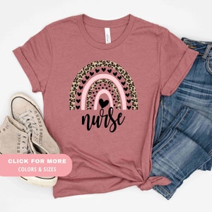 Rainbow Nurse Shirt | Leopard Print Nurse Life | Registered Nurse Shirt | RN Shirts | Nurse Week Shirt | CNA T-Shirt | Nursing School Tee