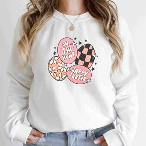 Easter Egg Sweatshirt, Cute Easter Sweatshirt for Women, Happy Easter Shirt, Retro Easter Shirt, Teacher Easter Shirt, Mom Easter Shirt