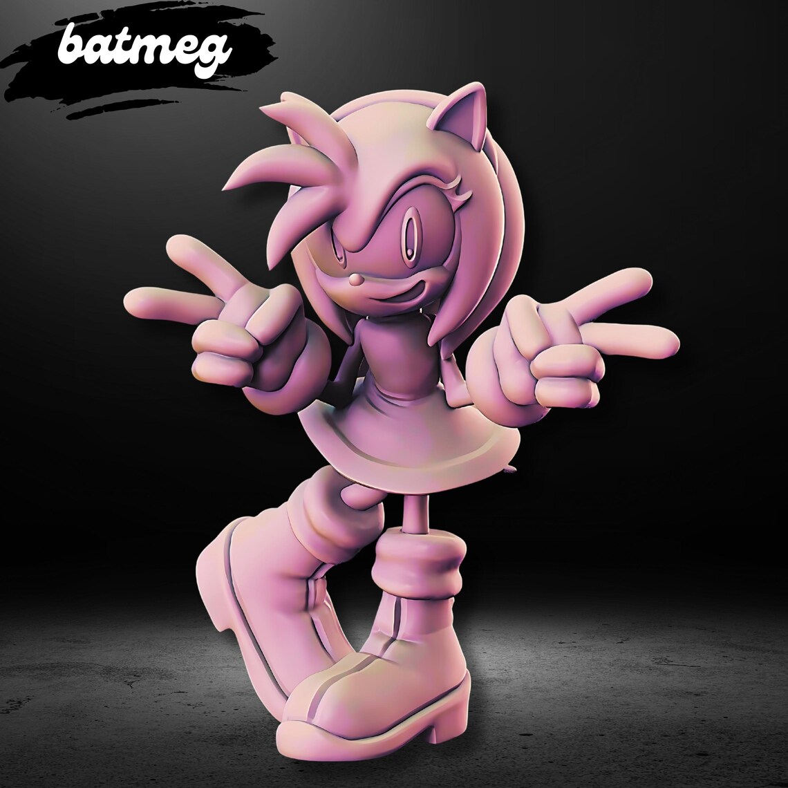 Amy Rose Figure, Sonic the Hedgehog Stl File 3D Printing, Amy Rose Stl ...