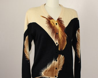 vintage Langian feather cardigan sweater