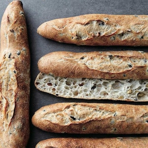 French Baguette with Olives & Garlic Recipe | Savory Rustic Bread | Digital PDF Recipe