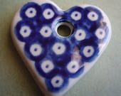 Boleslawiec Polish pottery ceramic pendant made in Poland - 41mm - 1 pc