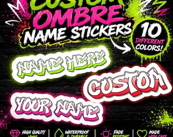 Custom Graffiti Name Sticker – 90s Retro Hip Hop Street Art Decal