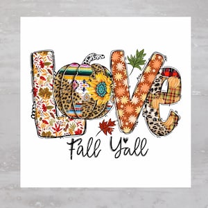 Thanksgiving Pumpkin Love Fall Yall Fabric Panel A266, Craft Quilt Fabric, Quilt Sewing Block, Clothing Applique Panel, Junk Journal Fabric