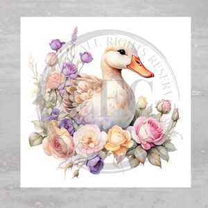 Saxony Duck Floral Rose Quilting Fabric Panel A732, Quilting Square, Quilt Sewing Block, Clothing Applique Pillow Panel Crafting Fabric