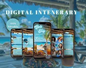 Cancun Girls Trip Itinerary, Digital Trip itinerary, travel itinerary, Birthday Weekend, Weekend Itinerary, Digital Schedule, Girls Trip