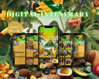 Brazil Trip Itinerary, Digital Trip itinerary, travel itinerary, Birthday Weekend, Weekend Itinerary, Digital Schedule, Girls Trip