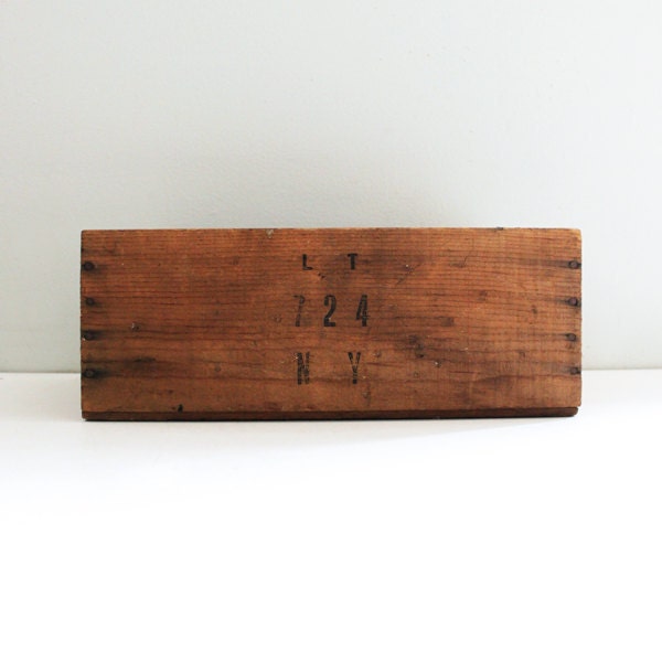 Vintage Red Ribbon Prune Crate