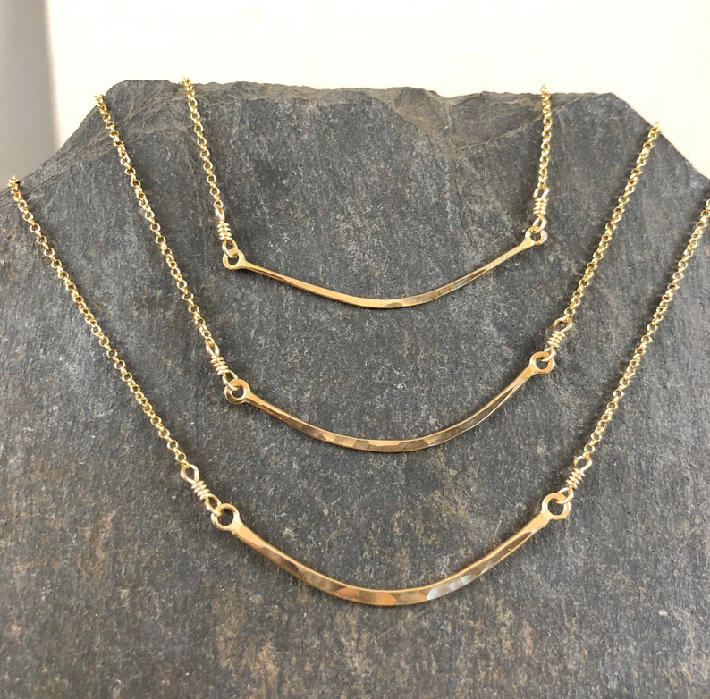 Everyday Canoe Necklace in Gold Fill