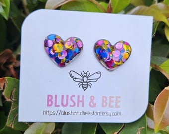 pendientes de resina con confeti