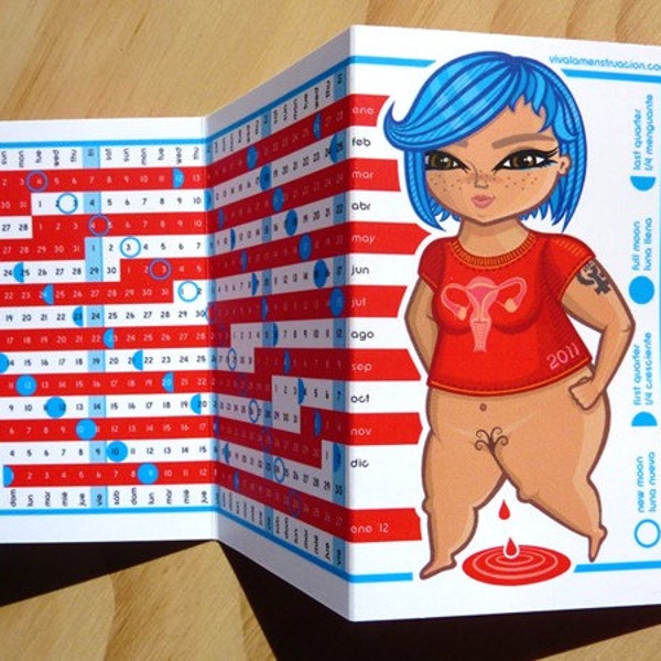 2011 Menstrual Lunar Calendar - Short blue hair