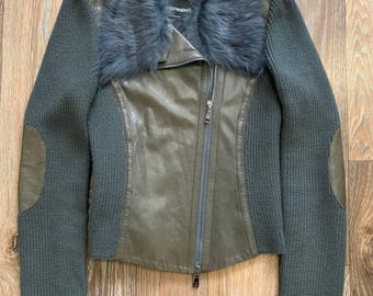 Emporio Armani Leather and wool Jacket