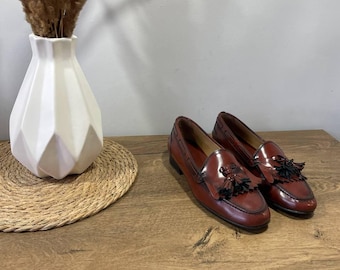 Uterque Burgund Kunstleder Classic Slip On Loafer Größe EUR 37