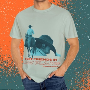 friends in low places garth brooks t shirt, country music t-shirt, garth brooks lyrics tee, unisex graphic shirt for western music lovers
