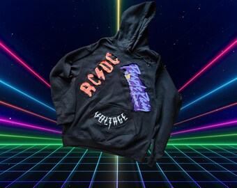 80er Jahre Rock upcycle Hoodie