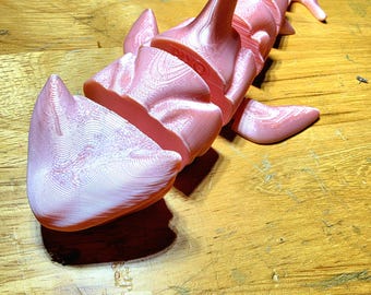 Bewegliche, 3D-gedruckte Hai-Sammelfigur, 18 cm großer, beweglicher Schreibtischgefährte
