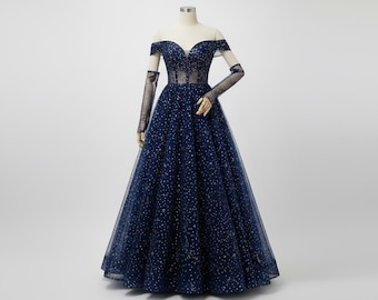 Star kissed dress - Custom Galaxy Starry Prom Dress – Dreamy Cosmic Elegance