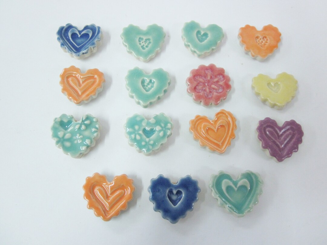 Small Refrigerator Set of 3, Colorful Heart Handmade