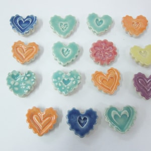 Small refrigerator magnets, set of 3, Colorful heart magnets, handmade  kitchen magnets, Hostess gift, Stocking  stuffer