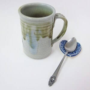 Heart Teabag holder, coffee bar teaspoon rest, candle holder, Handmade ceramic teaspoon holder, Ready To Ship image 4