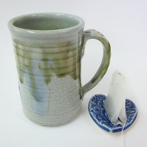 Heart Teabag holder, coffee bar teaspoon rest, candle holder, Handmade ceramic teaspoon holder, Ready To Ship image 5