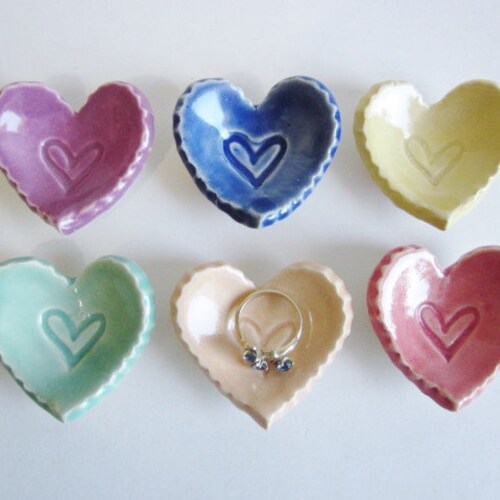 Bridal Shower Favor Heart Ring Dish Etsy