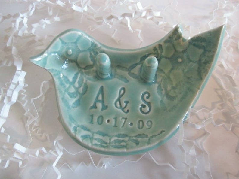 wedding ring holder ring holder ring dish Unique engagement present Wedding Ring dish engagement ring holder bird ring dish