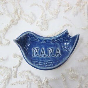 Gift for Nana, Mothers day gift, Nona, Oma, Nema, Gram, handcrafted jewelry dish, Mom gift, dove dish, bird candle holder, soap dish image 2