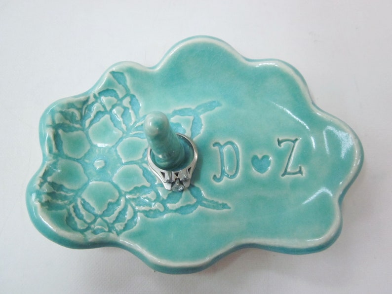 Ring holder, ring dish, shower gift cloud, ring cone, ring holder gift, Bride to be gift ring dish, Ceramic pottery Made to Order image 2