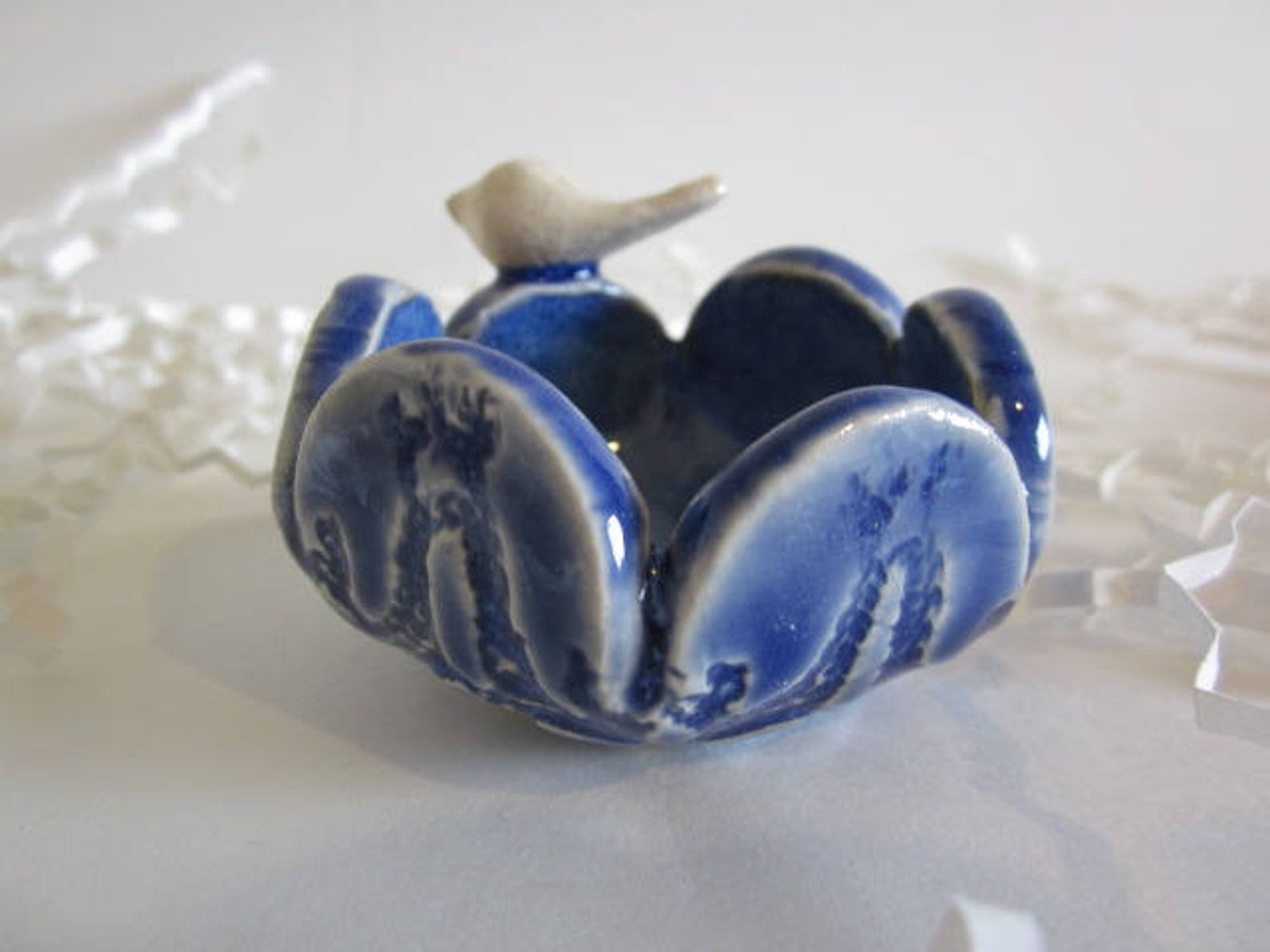 Blue Bird Ring Holder Ceramic Ring Holder Dove Ring Dish Etsy