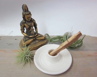 Antique White Palo Santo Incense Holder, Palo Santo incense burner, 1 palo santo sticks, incense burner/holder,