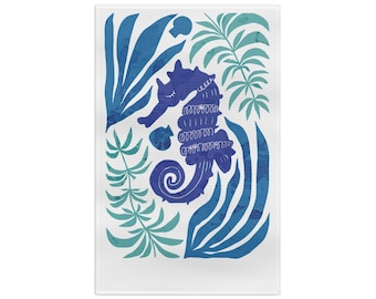 Seahorse Tea Towel | Beach House Kitchen Decor, Housewarming Gift