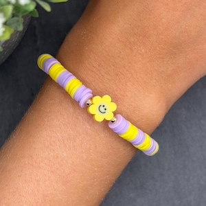 Kids Bracelet Smiley Jewelry Kawaii Bracelet Summer Jewelry Custom Katsuki Beads Bracelet Pastel Flower Bracelet Giftful Braclet Girlfriend