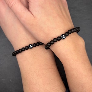 Pulsera de pareja personalizada, regalo de San Valentín, joyería de pareja, nombres de pulseras de pareja, cuentas de letras, pulsera de pareja, pulsera de pareja