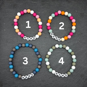 Pulsera de perlas para niños, pulsera personalizada, pulsera de perlas para niños, nombre personalizado, niña, niño, guardería, pulsera con nombre, regalo de cumpleaños