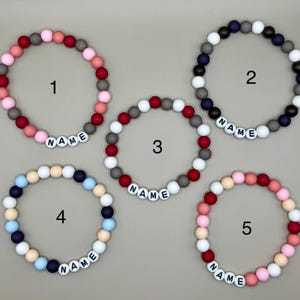 Pulsera de Perlas Personalizada Niños Pulsera de Perlas Pulsera de Perlas Pulsera Infantil Nombre Personalizado Pulsera Infantil Nombre Personalizado Niñas